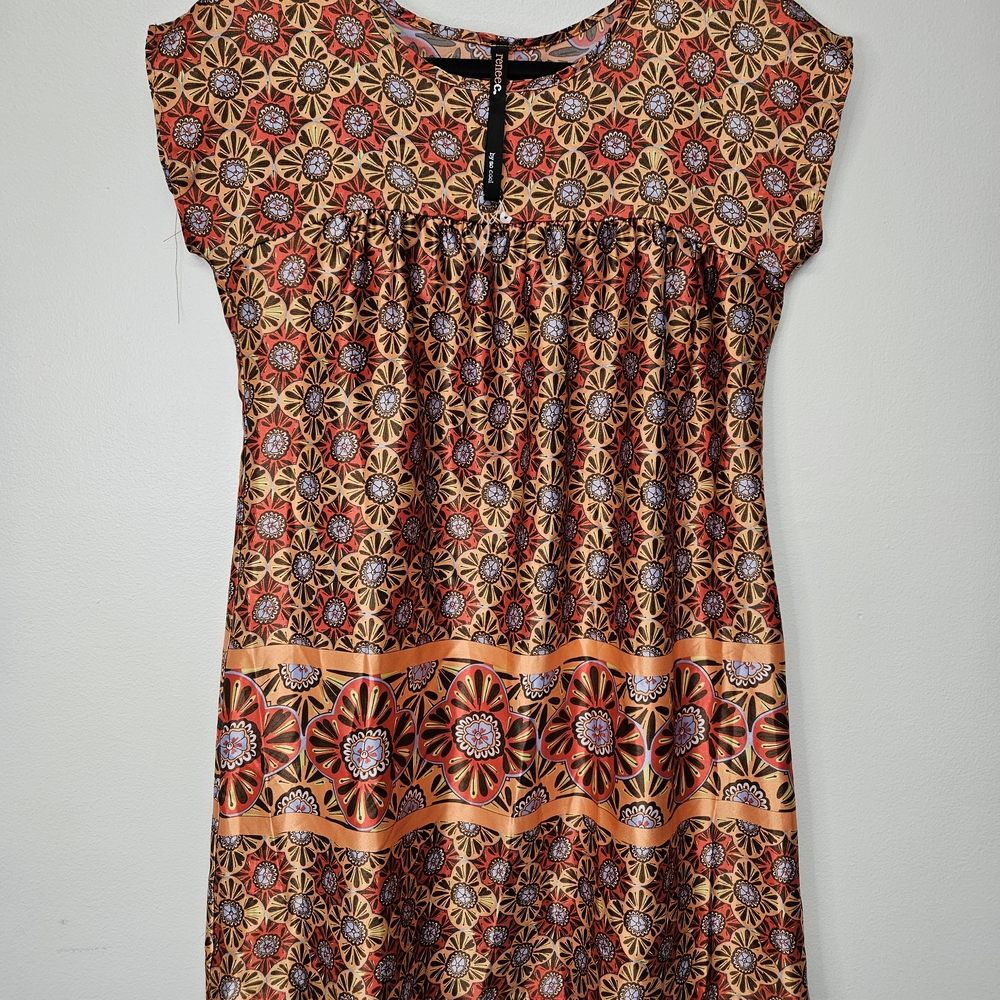 Vibrant Geometric Floral Mini Dress